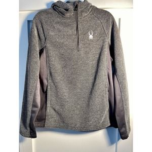 Spyder Gray Quarter-Zip Stylish Hooded Jacket * Warm and Trendy Sweatshirt MSS20